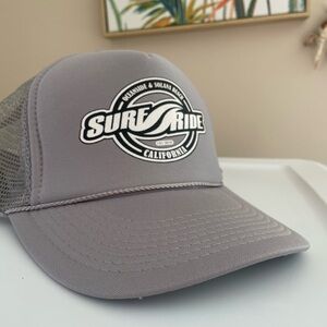 Surf Ride Gray Trucker Hat Unisex Adjustable Surf California Travel Beach